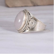 Rose quartz rings, sterling silver rings